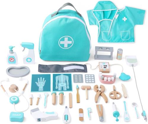 MKSS® Dokterset Speelgoed - Dierenarts Speelgoed - Dokterset - Kinderspeelgoed voor Jongens en Meisjes - Vanaf 2 Jaar geschikt voor 3 4 5 en Ouder - Baby Blauw