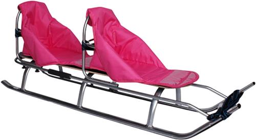 Duo Tandemslee  Tandemslee  Slee  Rodelslee  Kinderslee  Lichtgewicht Aluminium Frame  Inclusief Veiligheidsgordels en LED-Verlichting