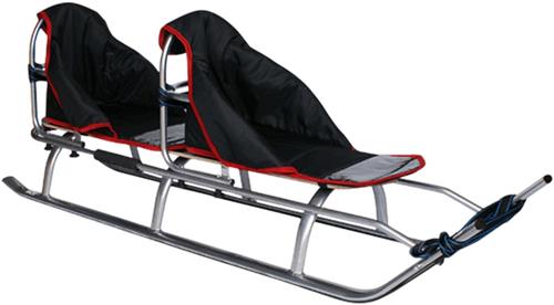 Grote Tandem Slee  Tandemslee, Sneeuwslee, Bobslee, Duo Slee  Veilig Met Veiligheidsgordels  Lichtgewicht Aluminium & Waterdichte Matras