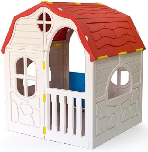 DailySupplies® Speelhuisje voor Buiten - Buitenspeelgoed Jongens en Meisjes - Speelhuisjes - Speelhuis - Wit met Rood dak