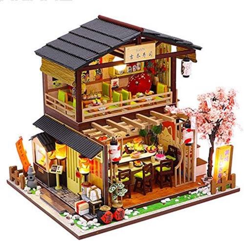DailySupplies® Poppenhuis - Houten Poppenhuis met Meubels - Kinderspeelgoed 1 jaar en Ouder - Sushi Bar