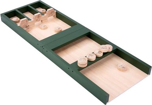 MKSS® Sjoelbak voor Volwassenen en Kinderen - Sjoelbakken Klein - Hout - 80cm - Groen - Inclusief 12 Sjoelstenen
