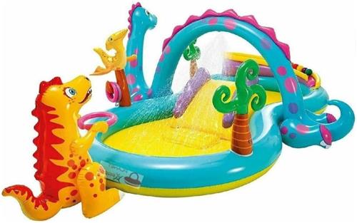 MKSS® Kinderzwembad met Glijbaan - Speelzwembad - Kinder Opblaas Zwembad - Dino Thema