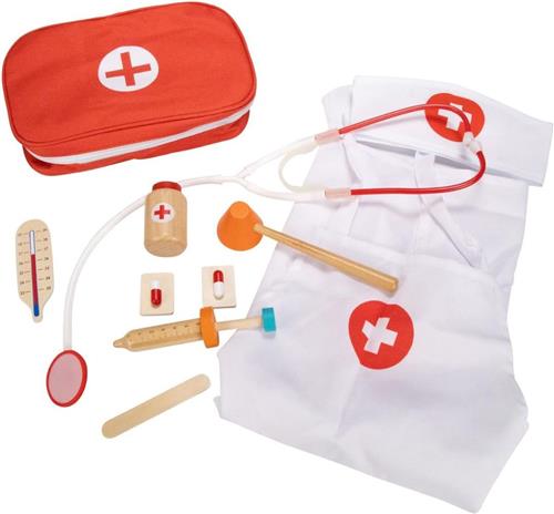 White-label® Dokterset Speelgoed - Kinderspeelgoed voor Jongens en Meisjes - Vanaf 2 Jaar - Dierenarts Speelgoed - Rood met Wit
