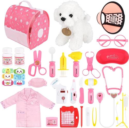 DailySupplies® Dierenarts Speelgoed - Dokterset - Kinderspeelgoed voor Jongens en Meisjes - Roze