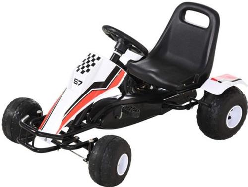 Thuys  Skelter voor Jongens  Ligfiets  Verstelbaar Zadel  Racing Kart  Luchtbanden  Stijlvol Design  Zwart/Wit