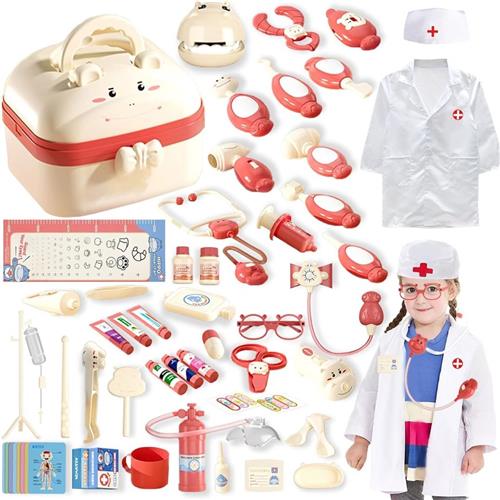 MKSS® Dokterset Speelgoed - Kinderspeelgoed voor Jongens en Meisjes - Vanaf 2 Jaar - Tandarts Speelgoed - Wit met Oranje