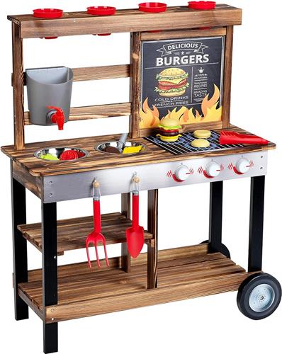 DailySupplies® Buitenkeuken Speelgoed - Modderkeuken met Wielen - Mud Kitchen - Kinderspeelgoed 2 Jaar voor Jongens en Meisjes - Speelkeuken met BBQ