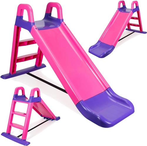 Glijbaan Peuter - Vrijstand met Trap - Buiten - Roze