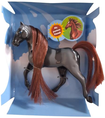 LG Little horse speelpaard zwart grijs gevlekt bruin haar