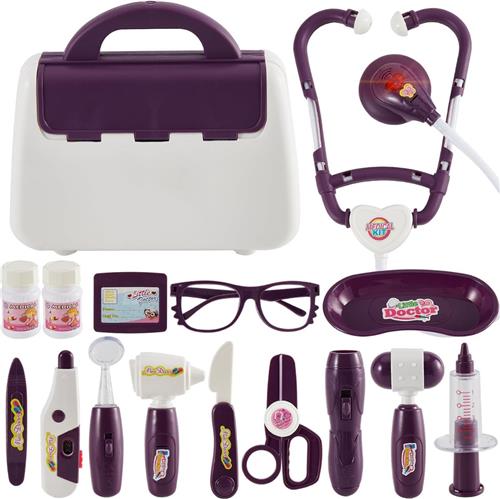 DailySupplies® Dokterset Speelgoed - Kinderspeelgoed voor Jongens en Meisjes - Vanaf 2 Jaar - Dierenarts Speelgoed - Wit en Paars