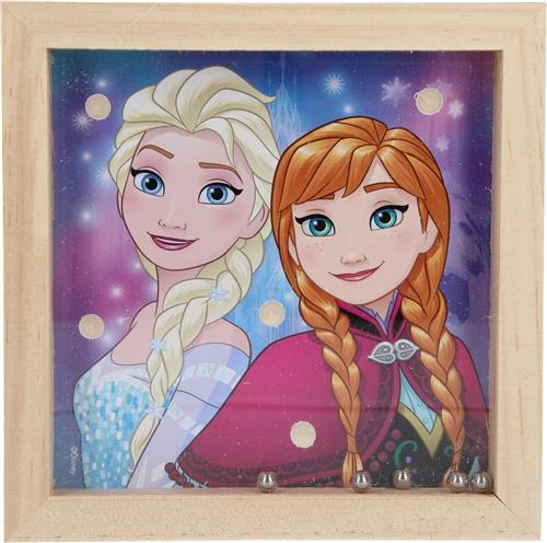 Disney Frozen Houten geduldsspel met 5 balletjes  14x14cm | Geduldspuzzel | Uitdagende Puzzels | Behendigheid Spelletjes
