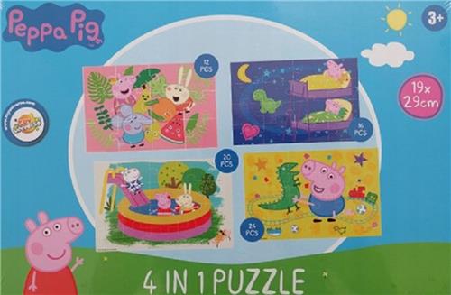 Peppa Pig 4in1 Puzzel - 19 x 29 cm
