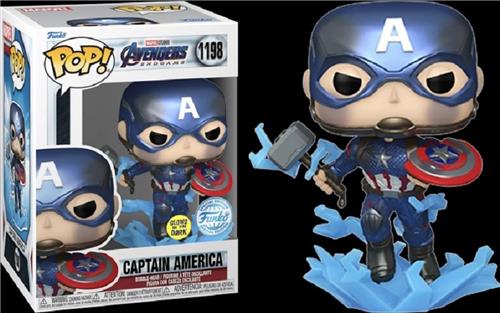 Funko Pop! Marvel Avengers Endgame - Captain America With Hammer (Metallic/Glow) #1198