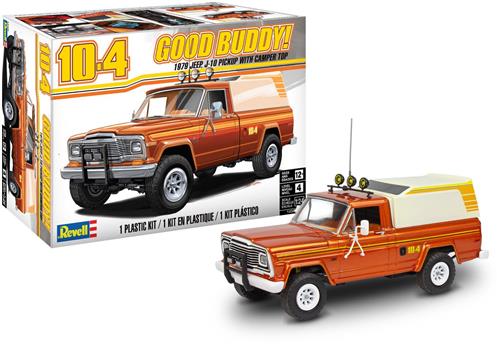 Revell Modelbouwpakket Auto - 14568 10-4 Good Buddy! - 1979 Jeep J-10 Pickup met Camper Top - Amerikaanse Auto Plastic - 1:24 -