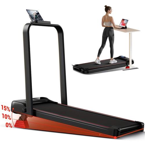 Loopband  Treadmill  Wandelloper  Joggingband  Fitnessapparaat  Inklapbaar Compact Model  15% Verstelbare Helling & 2,5 PK Stille Motor  Zwart