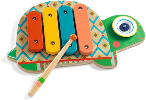 Djeco xylofoon & bekken - FSC houten muziekinstrument schildpad.