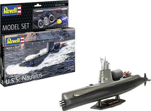 Revell Modelbouwpakket Militaire voertuigen - 65184 U.S.S. Nautilus - SSN-571 - Amerikaanse Onderzeeër - Model Set Plastic - 1:305 -