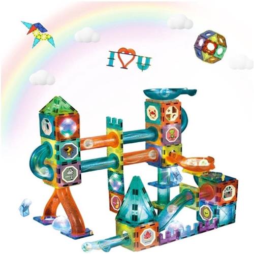 MKSS® Magnetische Knikkerbaan - Magnetic Tiles - Magnetisch Speelgoed - 75 Stuks