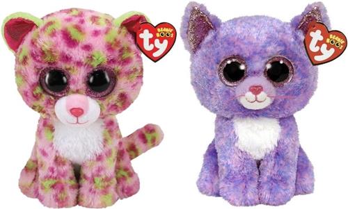 Ty - Knuffel - Beanie Buddy - Lainey Leopard & Cassidy Cat