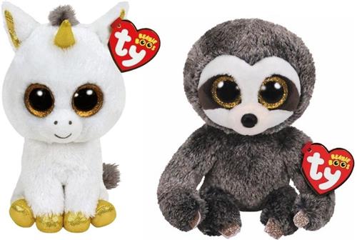 Ty - Knuffel - Beanie Boo's - Pegasus Unicorn & Dangler Sloth