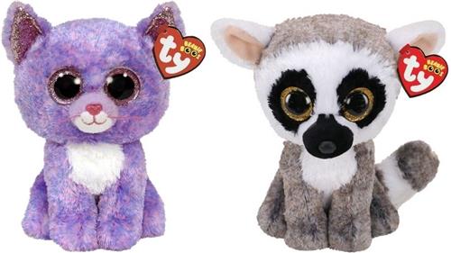 Ty - Knuffel - Beanie Buddy - Cassidy Cat & Linus Lemur