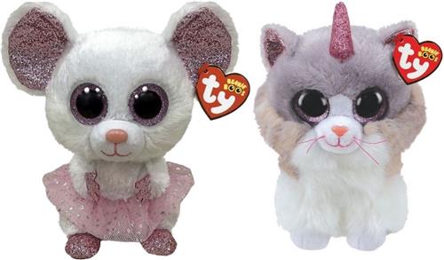 Ty - Knuffel - Beanie Buddy - Nina Mouse & Asher Cat