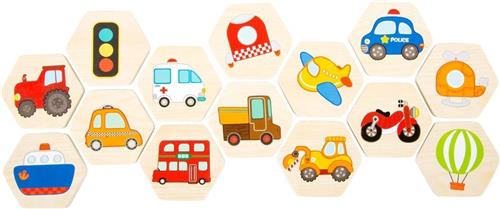 Small Foot Houten Voertuigen Geheugenspel 28 Stukjes