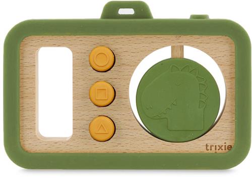 Houten baby camera met silicone - Mr. Dino - 0m+ - Bijtspeelgoed - Leuk als Kraamcadeau