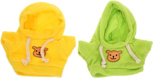 Thelau - - Set van 2 Beer Pop Hoodies voor Pluche Beren Speelgoed | Dieren Kleding voor Poppen | Beer Kostuum | Zachte Stof