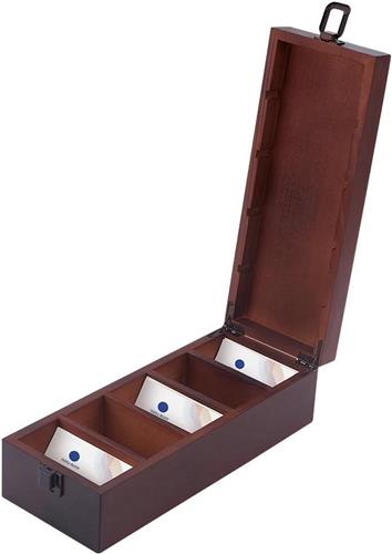 Allecto Plus - Houten Kaartenorganizer met Verdelers, Bureau-organizer voor Kantoor en Thuis, 28 x 11 cm