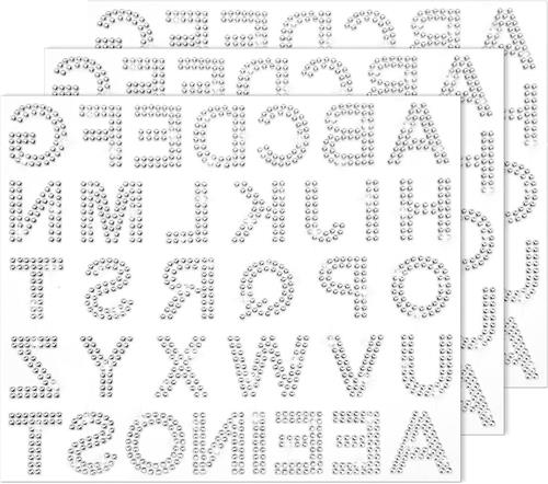 Thelau - 78 stuks zilveren flash letterstickers - zelfklevende waterdichte acryl stickers