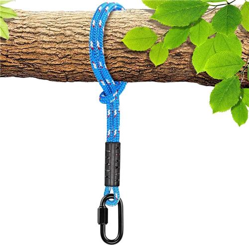 Thelau - Boom Swing Touw met 2200 lbs Capaciteit en Hangmat Boom Swing Opknoping Strap, Zware Duty Carabiner, 1000 LB Capaciteit, voor Binnen en Buiten Swing Hangmat Speeltuin - Accessoires, 4ft, 1 Stks