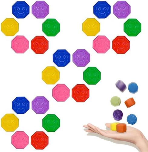 Thelau - 24 stuks Gonggi spel set met Jack-Stein-Pebbles, activiteiten voor het gezin, alle leeftijden, hand-oogcoördinatie