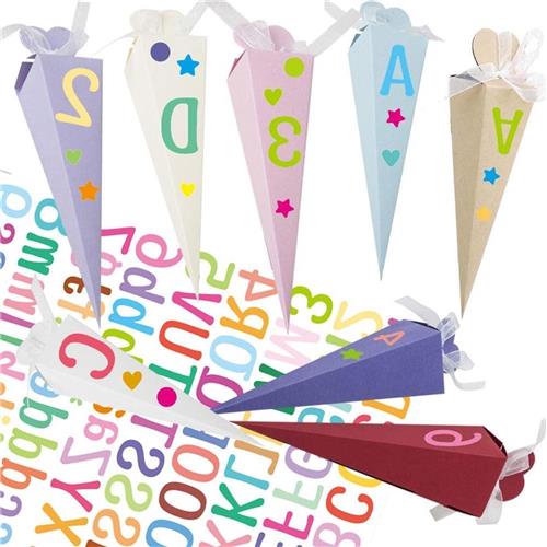 Thelau - 32 stuks kleine snoepzakjes voor eerste schooldag, broers en zussen - 20 cm - mini-tulzak - opvouwbare snoepzak - knutselset - jongens en meisjes