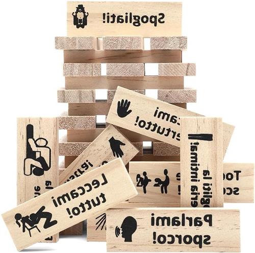 Thelau - Lust Tower Block voor koppels, 48 stuks, grappige houten stapeltoren, Valentijnsdag, spellen voor volwassenen