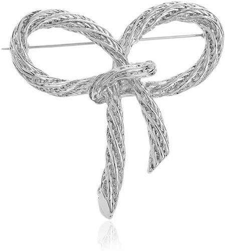 Thelau - Elegante damesbroche met gedraaide strik - mooi accessoire voor speciale gelegenheden - geschikt voor diverse kledingstukken - cadeau voor vrouwen - metaal - 1 stuk