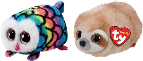 Ty - Knuffel - Teeny Ty's - Hootie Owl & Dangler Sloth