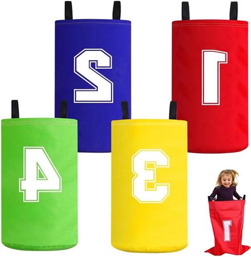 Thelau - Duurzame kangoeroe-springzakken voor kinderen, set van 4, outdoor spelletjes, feestjes en sportevenementen