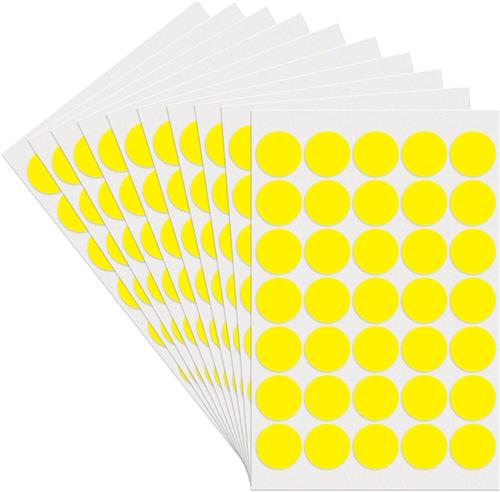 Thelau - Gele ronde 25 mm stippen stickers voor kleurcodering - Waterdichte zelfklevende plakpunten - Set van 1176 stuks