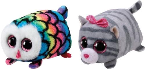 Ty - Knuffel - Teeny Ty's - Hootie Owl & Cassie Mouse