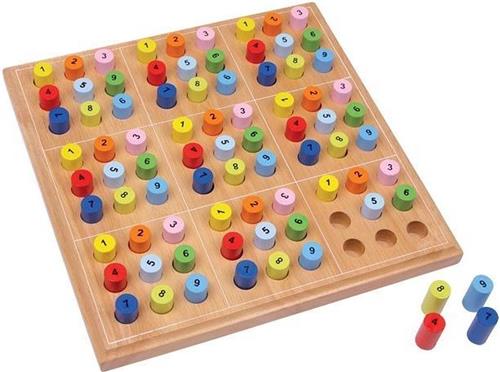 Small foot Houten sudoku pinnen 25 x 25 x 3 cm