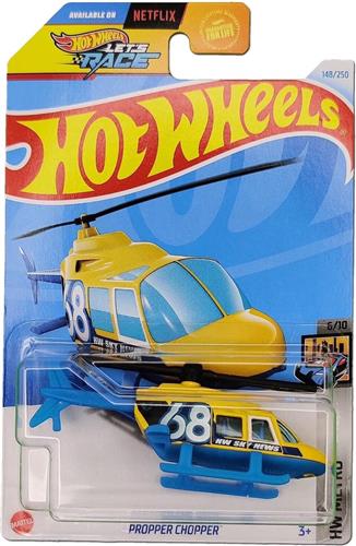 HOT WHEELS PROPPER CHOPPER YELLOW/BLUE 148/250 1:64 HW METRO 6/10