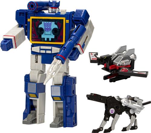 Transformers Retro G1 Action Figure Decepticon Communicator Soundwave with Laserbeak & Ravage 18 cm