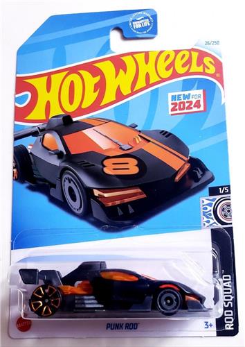 HOT WHEELS PUNK ROD ORANGE MATT BLACK 26/250 1:64 ROD SQUAD 1/5 auto