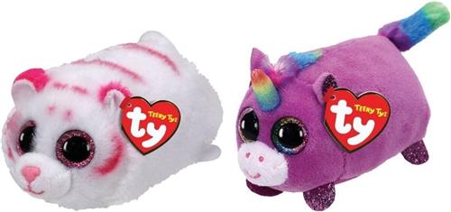 Ty - Knuffel - Teeny Ty's - Tabor Tiger & Rosette Unicorn