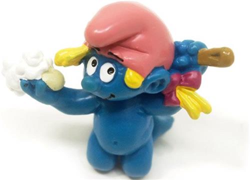 Baby meisje smurfin smurf badend - Schleich figuurtje - Babyshower tip / kraamcadeau - 5 cm