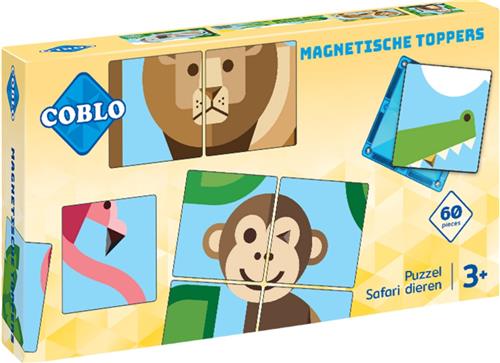Coblo Magneet Toppers Dieren 60 stuks - Puzzel - Magnetisch speelgoed - Educatief speelgoed - Cadeau kind - Speelgoed 3 jaar t/m 12 jaar