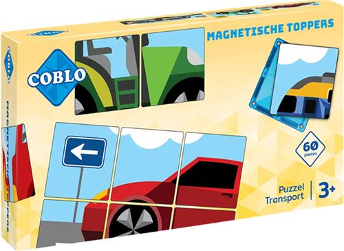 Coblo Magneet Toppers Transport 60 stuks - Puzzel - Magnetisch speelgoed - Educatief speelgoed - Cadeau kind - Speelgoed 3 jaar t/m 12 jaar
