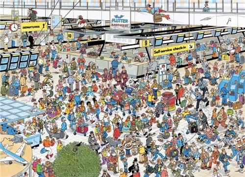 De vertrekhal - Jan van Haasteren - puzzel van 1000 stukjes